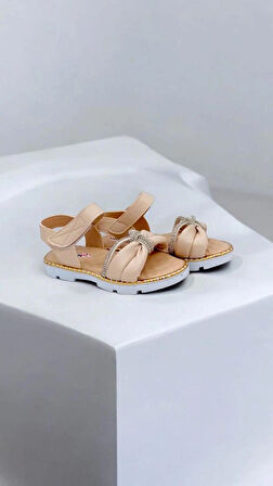 KIZ ÇOCUK ÖN TAŞ DETAYLI BABET