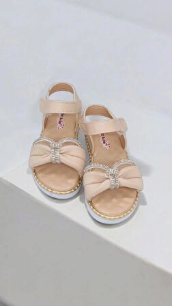 KIZ ÇOCUK ÖN TAŞ DETAYLI BABET