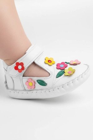 Kaptan junior İlkadım Hakiki Deri Kız Bebek Çocuk Ortopedik Ayakkabı Patik İTDK 2205 BEYAZ