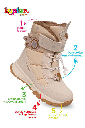 KAPTAN JUNİOR KIZ ÇOCUK KÜRKLÜ KAR CIRTLI BOT PNDRK 650 