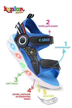 Kaptan Junior Erkek Bebek Çocuk Işıklı Ayakkabı Sandalet BVTE 600