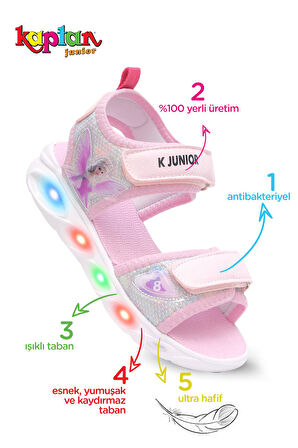 Kaptan junior Kız Bebek Çocuk Işıklı Ayakkabı Sandalet  BVTK 600