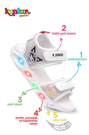 Kaptan junior Kız Bebek Çocuk Işıklı Ayakkabı Sandalet  BVTK 600