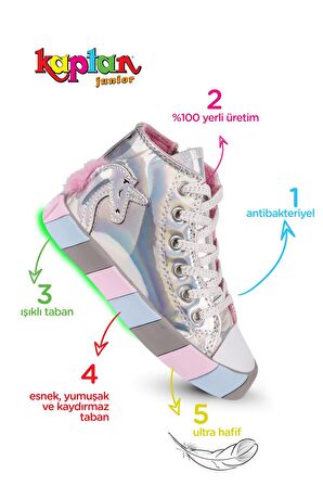 Kaptan Junior Ortopedik Unicorn Işıklı Kız Sneakers BALFK 500