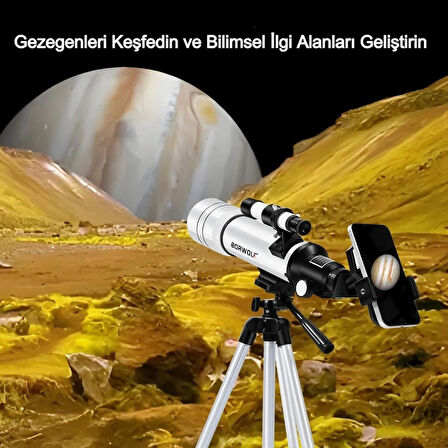 70400 HD Astronomik Teleskop Gökyüzü ve Doğa Gözlemi İçin, 70mm Objektif, 360mm Odak, FMC Kaplama