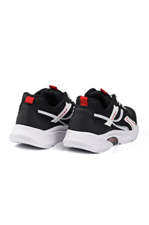 Unisex Siyah Kırmızı Özel Tasarım Modern Konforlu Rahat Sneaker Günlük Yürüyüş Ayakkabısı