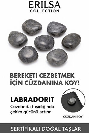 Sertifikalı Cüzdan Boy Yansımalı Labradorit Taşı – Spekrolit Güçlü Sezgi ve Koruma Hissi Sağlar