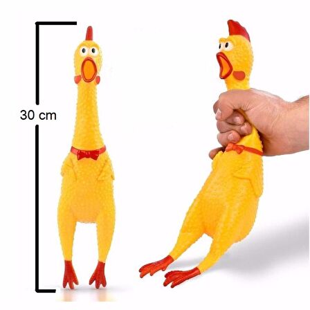 Bağıran Horoz Shrilling Chicken Oyuncak Çocuk ve Evcil Hayvan Oyuncağı 30 cm