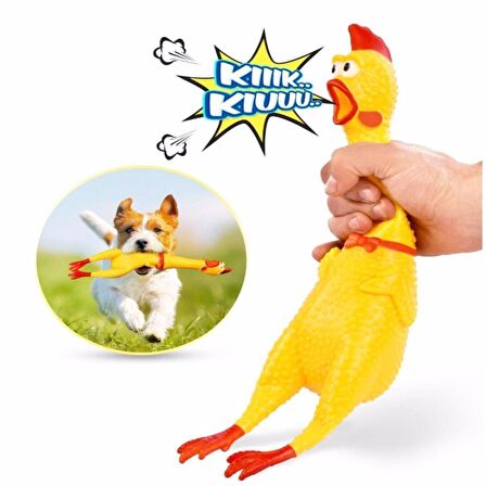 Bağıran Horoz Shrilling Chicken Oyuncak Çocuk ve Evcil Hayvan Oyuncağı 30 cm