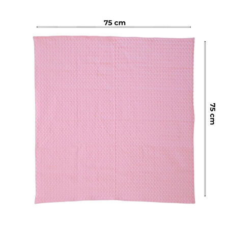 Yenidoğan Bebek Battaniyesi, Organik %100 Pamuk Bebek Pikesi, Alt açma, Çok Amaçlı Örtü, Dört Mevsim, Taşınabilir, Hediyelik Anne Bebek Ürünü, Pembe-Sarı, 75x75 cm, Kupu&Kupu