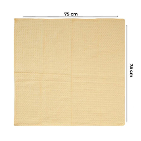 Yenidoğan Bebek Battaniyesi, Organik %100 Pamuk Bebek Pikesi, Alt açma, Çok Amaçlı Örtü, Dört Mevsim, Taşınabilir, Hediyelik Anne Bebek Ürünü, Sarı, 75x75 cm, Kupu&Kupu