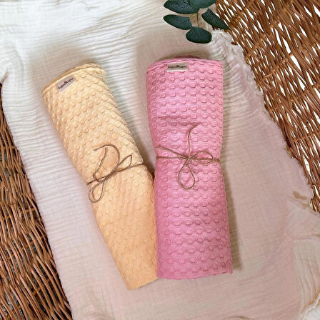 Yenidoğan Bebek Battaniyesi, Organik %100 Pamuk Bebek Pikesi, Alt açma, Çok Amaçlı Örtü, Dört Mevsim, Taşınabilir, Hediyelik Anne Bebek Ürünü, Sarı, 75x75 cm, Kupu&Kupu