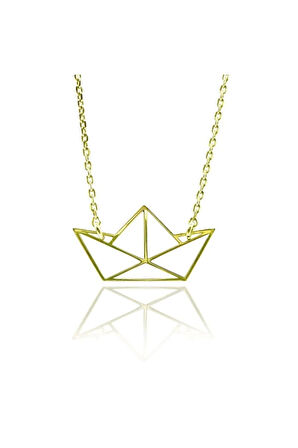 Kağıt Gemi Gümüş Kolye