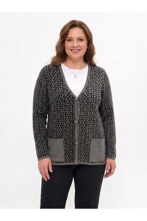 ÇELİK ÖRGÜ KLASİK LEOPAR DESEN TRİKO CEKET
