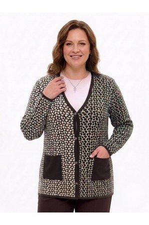 ÇELİK ÖRGÜ KLASİK LEOPAR DESEN TRİKO CEKET
