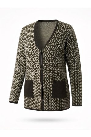 ÇELİK ÖRGÜ KLASİK LEOPAR DESEN TRİKO CEKET