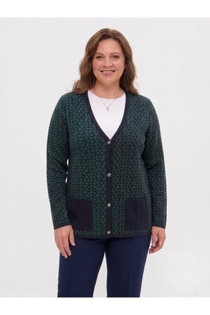 ÇELİK ÖRGÜ KLASİK LEOPAR DESEN TRİKO CEKET