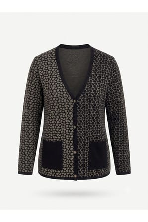ÇELİK ÖRGÜ KLASİK LEOPAR DESEN TRİKO CEKET