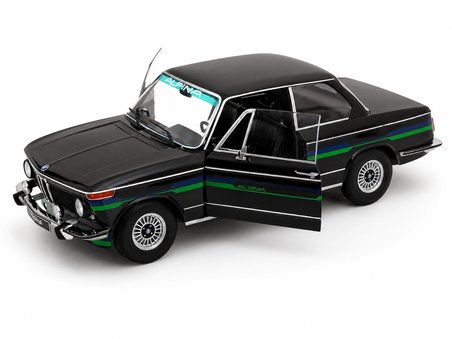 KK Scale 1:12 BMW 2002 Alpina 2. Serie 1974 Siyah Dekorlu Diecast Model Araba