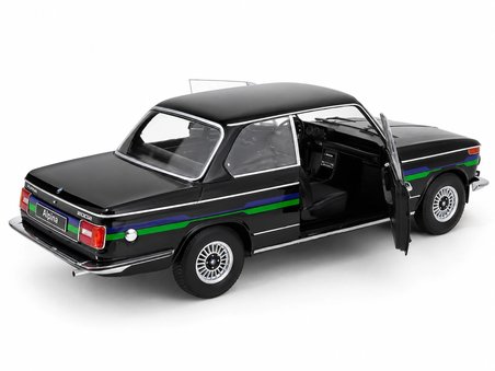 KK Scale 1:12 BMW 2002 Alpina 2. Serie 1974 Siyah Dekorlu Diecast Model Araba