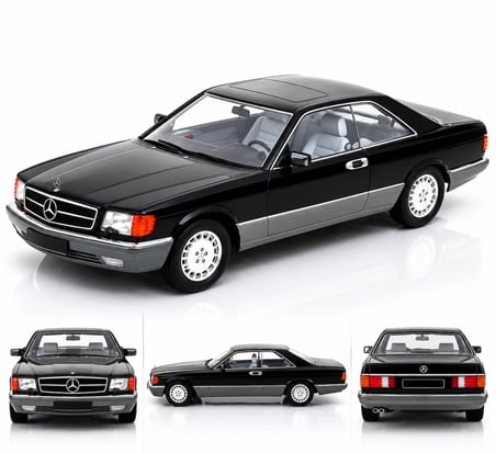 KK Scale 1:18 Mercedes-Benz 560 SEC C126 1985 Siyah – Dünya Genelinde 1000 Üretim