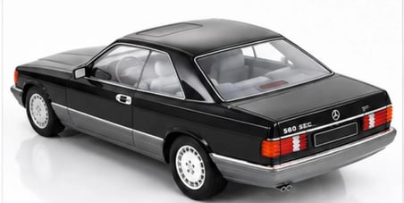 KK Scale 1:18 Mercedes-Benz 560 SEC C126 1985 Siyah – Dünya Genelinde 1000 Üretim