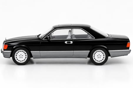 KK Scale 1:18 Mercedes-Benz 560 SEC C126 1985 Siyah – Dünya Genelinde 1000 Üretim
