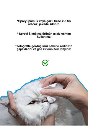 Kedi Köpek Göz Çapak Temizleyici Akıntı Arındırıcı Solüsyon Sprey 100 ml