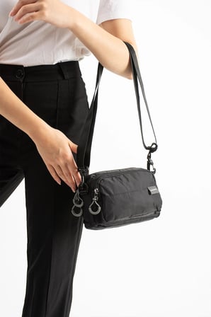 Unisex 3 Bölmeli Suya Dayanıklı Paraşüt Kumaş Küçük Boy Çapraz Askılı Omuz Çantası sargın