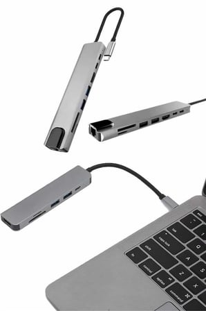 Çevirici Dönüştürücü Adaptör Macbook 3 In 1 Type-C To Hdmı USB 3.0