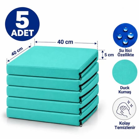 Kare 40x40x5cm Minderi , Sandalye Minderi ,Kreş Anaokulu Oyun Minderi , Bahçe Dekor Minderi 40x40x5 Cm 5(ADET)