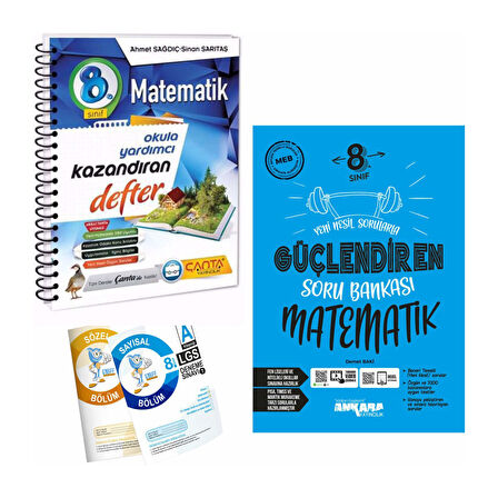 8. Sınıf Matematik Defter ve Ankara Matematik Güçlendiren Soru Bankası