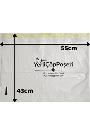 Büzgülü Çöp Torbası - 55cmx43cm - Kedi Kumu Poşeti 12x15 Toplam 180 Poşet