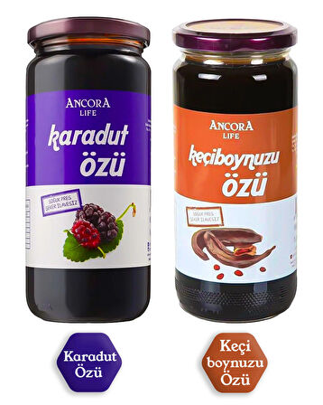 2'li Avantaj Paketi - Karadut Özü, Keçiboynuzu Özü - Şeker İlavesiz Soğuk Sıkım