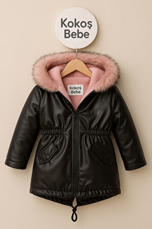 Deri Kız Çocuk Kaban 4/13 Yaş