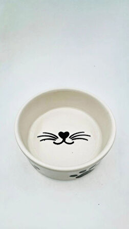 Seramik Kedi Ve Köpek Mama Su Kabı - 2 Adet (12.5 CM, 400 ML)