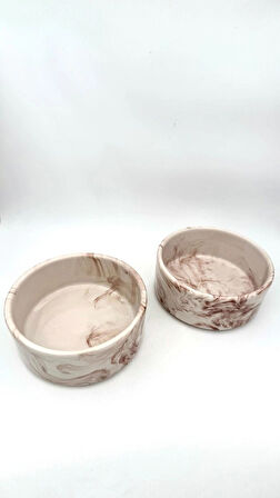 Seramik Kedi Ve Köpek Mama Su Kabı - 2 Adet (12.5 CM, 400 ML)
