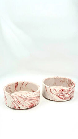 Seramik Kedi Ve Köpek Mama Su Kabı - 2 Adet (12.5 CM, 400 ML)