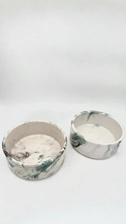 Seramik Kedi Ve Köpek Mama Su Kabı - 2 Adet (12.5 CM, 400 ML)