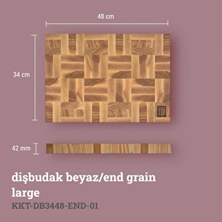 KAF Ahşap Kesme Tahtası Dişbudak Beyaz (End Grain) Large