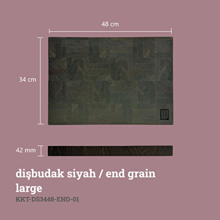 KAF Ahşap Kesme Tahtası Dişbudak Siyah (End Grain) Large