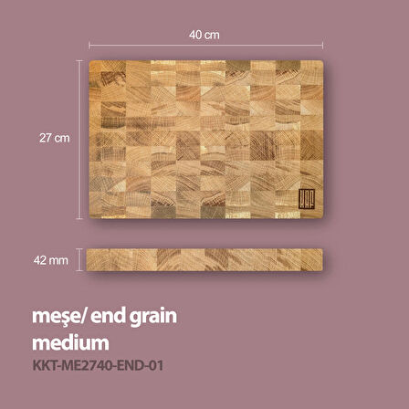 KAF Ahşap Kesme Tahtası Meşe (End Grain) Medium