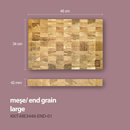 KAF Ahşap Kesme Tahtası Meşe (End Grain) Large