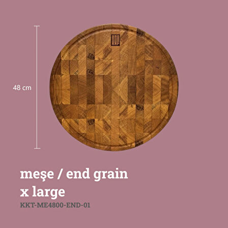 Kesme Tahtası Meşe (End-Grain) Daire X Large