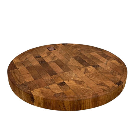 Kesme Tahtası Meşe (End-Grain) Daire X Large