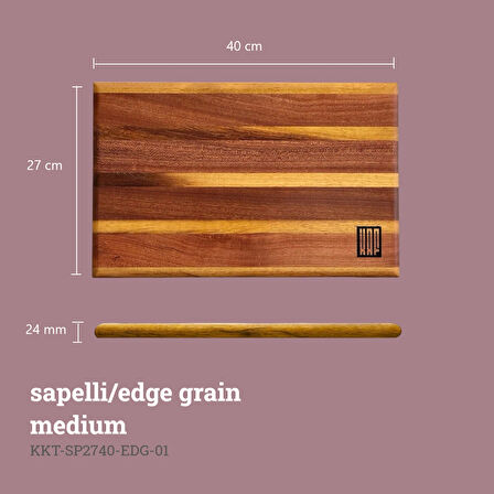 KAF Ahşap Kesme Tahtası Sapelli (Edge Grain) Medium