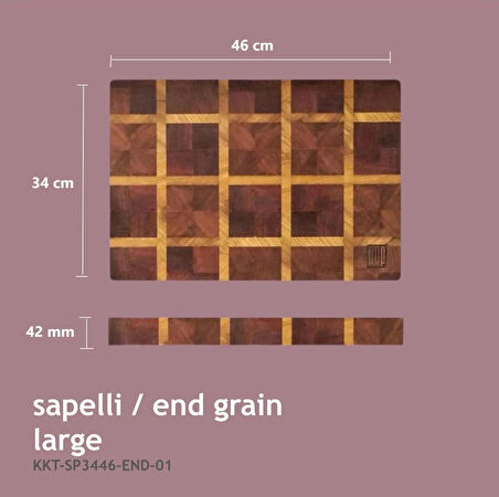 KAF Ahşap Kesme Tahtası Sapelli (End Grain) Large