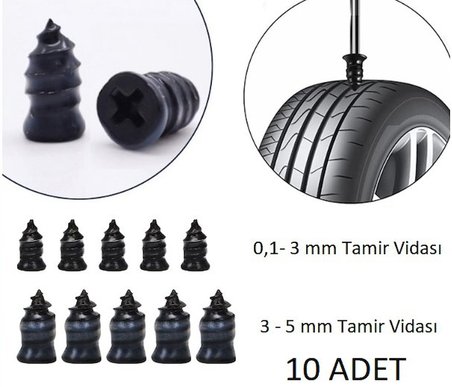Lastik Tamir Kiti Kauçuk Vida Seti