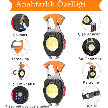 Çok Fonksiyonlu Anahtarlık Kamp Lambası