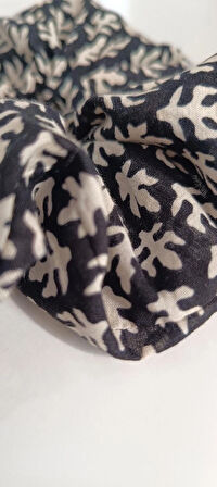 SİYAH BEJ FERMUARLI LASTİKLİ KUMAŞ KADIN TOKA